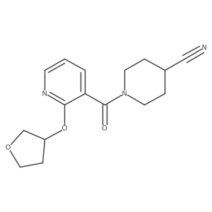 1-(2-((Tetrahydrofuran-3-yl)oxy)nicotinoyl)piperidine-4-carbonitrile Structure