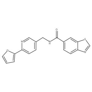 N-((6-(furan-2-yl)pyridin-3-yl)methyl)benzo[d]thiazole-6-carboxamide结构式