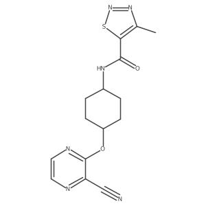 4-methyl-N-[(1r,4r)-4-[(3-cyanopyrazin-2-yl)oxy]cyclohexyl]-1,2,3-thiadiazole-5-carboxamide结构式