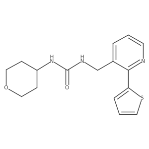 1-(tetrahydro-2H-pyran-4-yl)-3-((2-(thiophen-2-yl)pyridin-3-yl)methyl)urea Structure