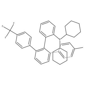 Dicyclohexyl(4''-methyl-6'-(4-(trifluoromethyl)phenyl)-[1,1':2',1''-terphenyl]-2-yl)phosphane结构式