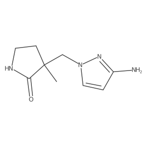 3-[(3-amino-1H-pyrazol-1-yl)methyl]-3-methylpyrrolidin-2-one Structure