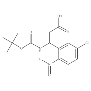 (3S)-3-{[(tert-butoxy)carbonyl]amino}-3-(5-chloro-2-nitrophenyl)propanoic acid结构式