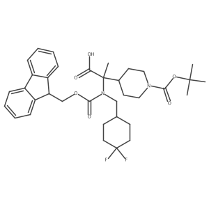 2-{1-[(tert-butoxy)carbonyl]piperidin-4-yl}-2-{[(4,4-difluorocyclohexyl)methyl]({[(9H-fluoren-9-yl)methoxy]carbonyl})amino}propanoic acid结构式