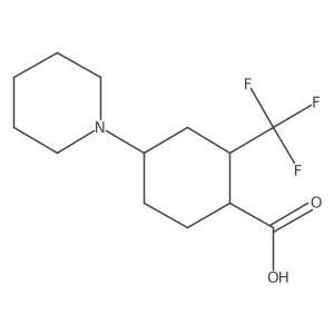 4-(Piperidin-1-yl)-2-(trifluoromethyl)cyclohexane-1-carboxylic acid结构式