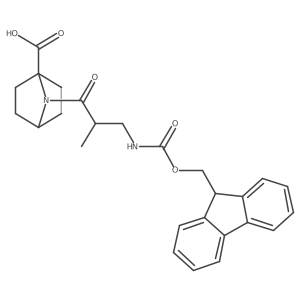 7-[3-({[(9H-fluoren-9-yl)methoxy]carbonyl}amino)-2-methylpropanoyl]-7-azabicyclo[2.2.1]heptane-1-carboxylic acid结构式