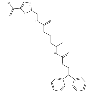 2-{[5-({[(9H-fluoren-9-yl)methoxy]carbonyl}amino)hexanamido]methyl}-1,3-thiazole-5-carboxylic acid Structure