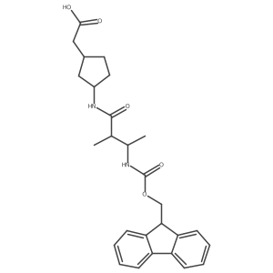 2-{3-[3-({[(9H-fluoren-9-yl)methoxy]carbonyl}amino)-2-methylbutanamido]cyclopentyl}acetic acid结构式