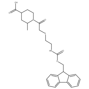 1-(2-{[2-({[(9H-fluoren-9-yl)methoxy]carbonyl}amino)ethyl]sulfanyl}acetyl)-2-methylpiperidine-4-carboxylic acid Structure