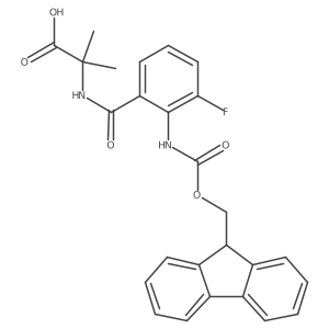 2-{[2-({[(9H-fluoren-9-yl)methoxy]carbonyl}amino)-3-fluorophenyl]formamido}-2-methylpropanoic acid Structure