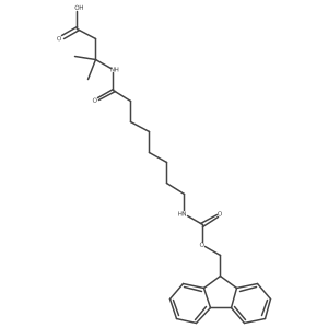 3-[8-({[(9H-fluoren-9-yl)methoxy]carbonyl}amino)octanamido]-3-methylbutanoic acid结构式