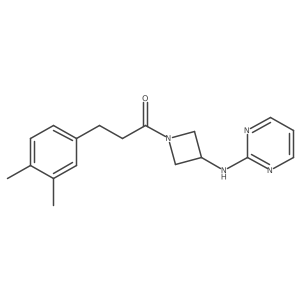 3-(3,4-Dimethylphenyl)-1-(3-(pyrimidin-2-ylamino)azetidin-1-yl)propan-1-one Structure