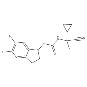 N-(1-Cyano-1-cyclopropylethyl)-2-(5,6-difluoro-2,3-dihydroindol-1-yl)acetamide结构式