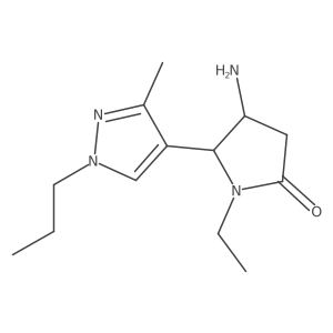 4-amino-1-ethyl-5-(3-methyl-1-propyl-1H-pyrazol-4-yl)pyrrolidin-2-one结构式