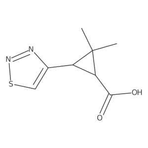 rac-(1R,3R)-2,2-dimethyl-3-(1,2,3-thiadiazol-4-yl)cyclopropane-1-carboxylic acid Structure