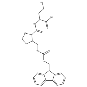 (2S)-2-{[(2RS,3RS)-3-[({[(9H-fluoren-9-yl)methoxy]carbonyl}amino)methyl]oxolan-2-yl]formamido}-4-hydroxybutanoic acid结构式