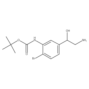 tert-butyl N-{5-[(1R)-2-amino-1-hydroxyethyl]-2-bromophenyl}carbamate结构式