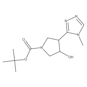rac-tert-butyl (3R,4R)-3-hydroxy-4-(4-methyl-4H-1,2,4-triazol-3-yl)pyrrolidine-1-carboxylate结构式