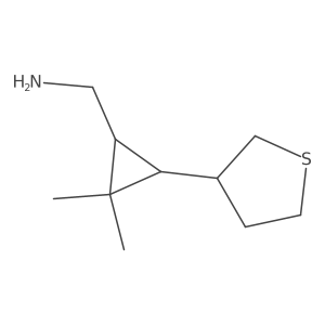 rac-[(1R,3S)-2,2-dimethyl-3-(thiolan-3-yl)cyclopropyl]methanamine结构式