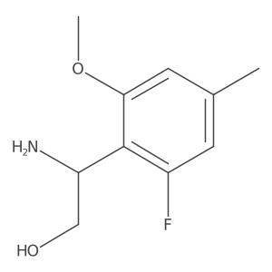 2-Amino-2-(2-fluoro-6-methoxy-4-methylphenyl)ethan-1-ol结构式