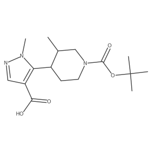 5-{1-[(tert-butoxy)carbonyl]-3-methylpiperidin-4-yl}-1-methyl-1H-pyrazole-4-carboxylic acid结构式