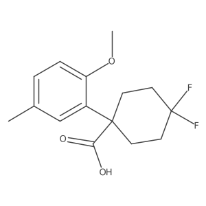 4,4-Difluoro-1-(2-methoxy-5-methylphenyl)cyclohexane-1-carboxylic acid结构式