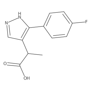 2-[3-(4-fluorophenyl)-1H-pyrazol-4-yl]propanoic acid结构式