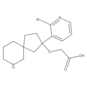2-{[2-(2-Bromopyridin-3-yl)-7-azaspiro[4.5]decan-2-yl]oxy}acetic acid结构式