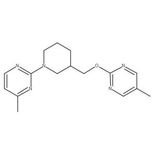 4-Methyl-2-(3-{[(5-methylpyrimidin-2-yl)oxy]methyl}piperidin-1-yl)pyrimidine结构式