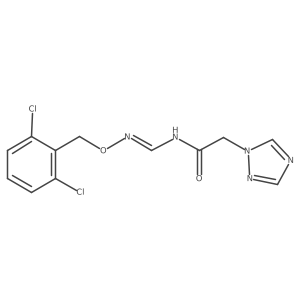 N-({[(2,6-dichlorobenzyl)oxy]imino}methyl)-2-(1H-1,2,4-triazol-1-yl)acetamide结构式