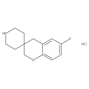 6-Fluoro-2,4-dihydrospiro[1-benzopyran-3,4'-piperidine] hydrochloride结构式