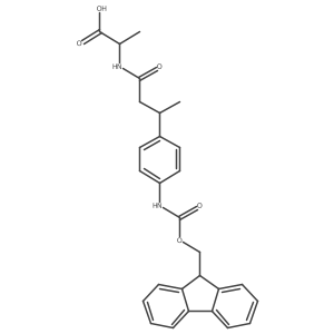 (2R)-2-{3-[4-({[(9H-fluoren-9-yl)methoxy]carbonyl}amino)phenyl]butanamido}propanoic acid Structure