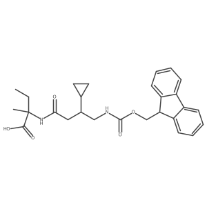 2-[3-cyclopropyl-4-({[(9H-fluoren-9-yl)methoxy]carbonyl}amino)butanamido]-2-methylbutanoic acid结构式