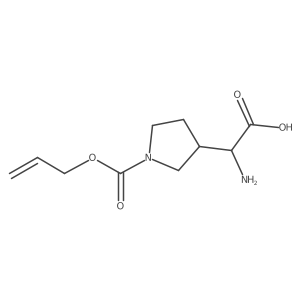 2-Amino-2-{1-[(prop-2-en-1-yloxy)carbonyl]pyrrolidin-3-yl}acetic acid结构式
