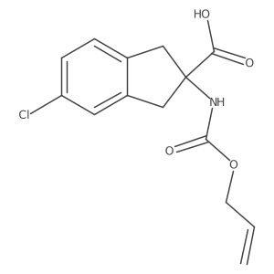 5-chloro-2-{[(prop-2-en-1-yloxy)carbonyl]amino}-2,3-dihydro-1H-indene-2-carboxylic acid结构式