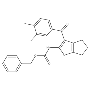 benzyl N-[3-(3-fluoro-4-methylbenzoyl)-4H,5H,6H-cyclopenta[b]thiophen-2-yl]carbamate Structure