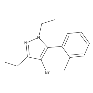 4-bromo-1,3-diethyl-5-(2-methylphenyl)-1H-pyrazole结构式