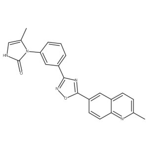 5-methyl-1-{3-[5-(2-methylquinolin-6-yl)-1,2,4-oxadiazol-3-yl]phenyl}-2,3-dihydro-1H-imidazol-2-one结构式