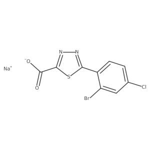 Sodium5-(2-bromo-4-chlorophenyl)-1,3,4-thiadiazole-2-carboxylate Structure