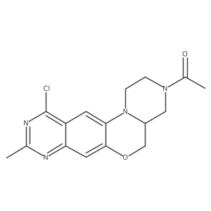 (R)-1-(11-Chloro-9-methyl-1,2,4a,5-tetrahydropyrazino[1',2':4,5][1,4]oxazino[3,2-g]quinazolin-3(4H)-yl)ethan-1-one结构式