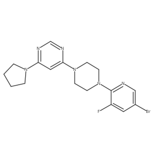 4-[4-(5-Bromo-3-fluoropyridin-2-yl)piperazin-1-yl]-6-(pyrrolidin-1-yl)pyrimidine Structure