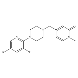 4-{[4-(5-Bromo-3-fluoropyridin-2-yl)piperazin-1-yl]methyl}-1-methyl-1,2-dihydropyridin-2-one Structure