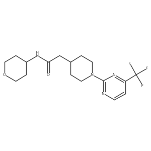 N-(oxan-4-yl)-2-{1-[4-(trifluoromethyl)pyrimidin-2-yl]piperidin-4-yl}acetamide结构式