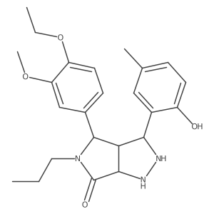4-(4-Ethoxy-3-methoxyphenyl)-3-(2-hydroxy-5-methylphenyl)-5-propyl-1,2,3,3a,4,6a-hexahydropyrrolo[3,4-c]pyrazol-6-one结构式