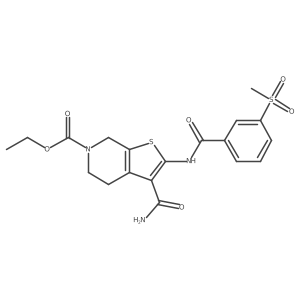 ethyl 3-carbamoyl-2-(3-(methylsulfonyl)benzamido)-4,5-dihydrothieno[2,3-c]pyridine-6(7H)-carboxylate Structure