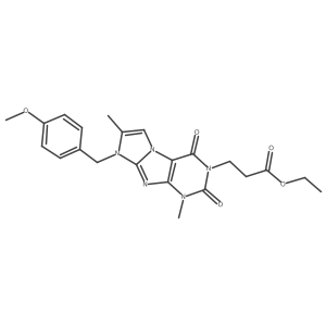 ethyl 3-(8-(4-methoxybenzyl)-1,7-dimethyl-2,4-dioxo-1H-imidazo[2,1-f]purin-3(2H,4H,8H)-yl)propanoate Structure