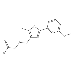 2-[[[2-(3-Methoxyphenyl)-5-methyl-4-oxazolyl]methyl]thio]acetic acid Structure
