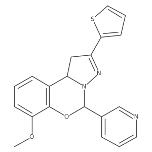 7-methoxy-5-(pyridin-3-yl)-2-(thiophen-2-yl)-5,10b-dihydro-1H-benzo[e]pyrazolo[1,5-c][1,3]oxazine Structure