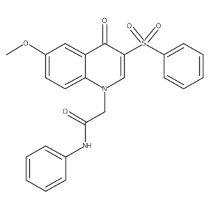 2-(6-methoxy-4-oxo-3-(phenylsulfonyl)quinolin-1(4H)-yl)-N-phenylacetamide结构式