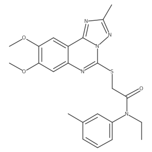 2-((8,9-dimethoxy-2-methyl-[1,2,4]triazolo[1,5-c]quinazolin-5-yl)thio)-N-ethyl-N-(m-tolyl)acetamide结构式